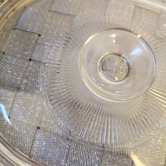 Pyrex F12C Oval Glass Replacement Lid Ribbed Knob Lid Only Callaway French White - Picture 3 of 3